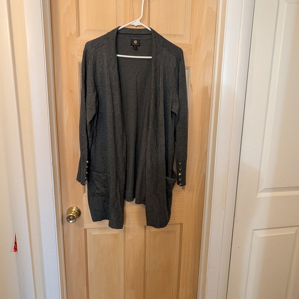 JM Collection Grey Cardigan Sweater
